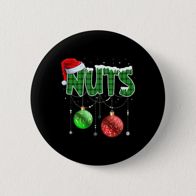 Chestnuts Matching Family Fun Chest Nuts Christmas Button (Front)
