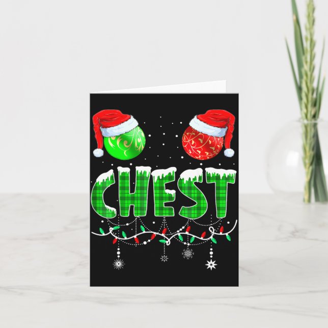 Chestnuts Matching Family Funny Chest Nuts Christm Card (Front)