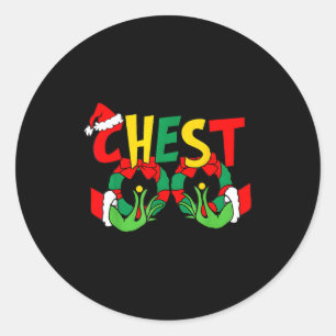 Chestnuts Matching Family Funny Chest Nuts Christm Classic Round Sticker