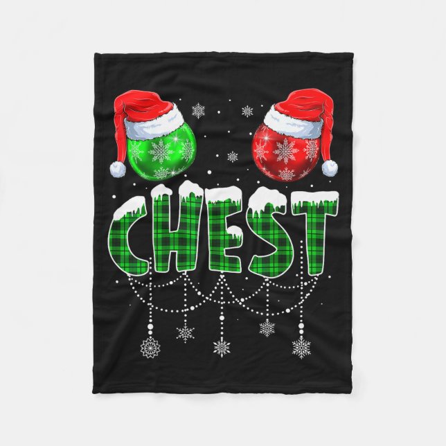 Chestnuts Matching Family Funny Chest Nuts Christm Fleece Blanket (Front)