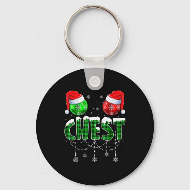 Chestnuts Matching Family Funny Chest Nuts Christm Keychain (Front)