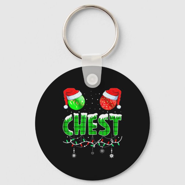Chestnuts Matching Family Funny Chest Nuts Christm Keychain (Front)