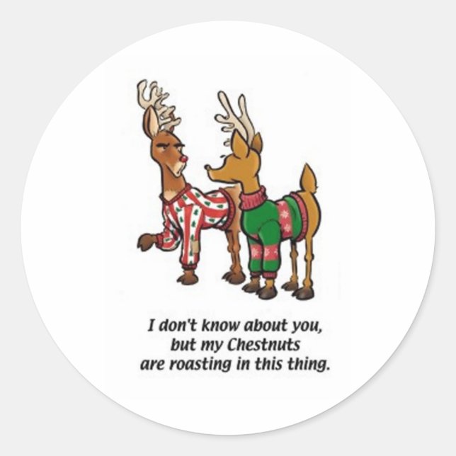 Chestnuts Roasting Classic Round Sticker (Front)