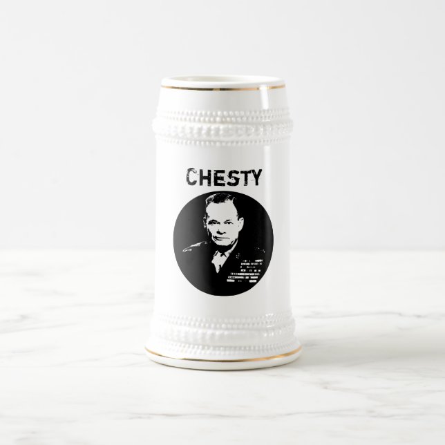 Chesty Puller -- Black and White Beer Stein (Center)