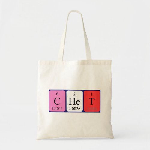 Chet periodic table name tote bag