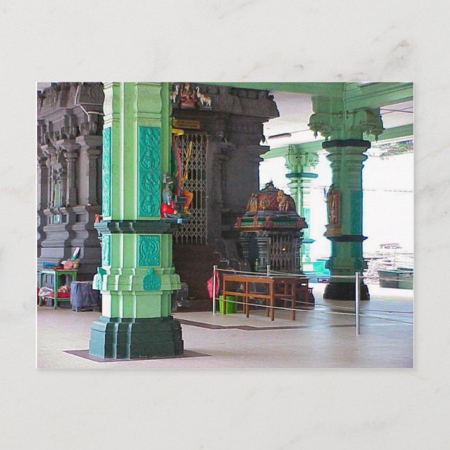 Chettiar Hindu Temple, Central shrine Postcard (Front)