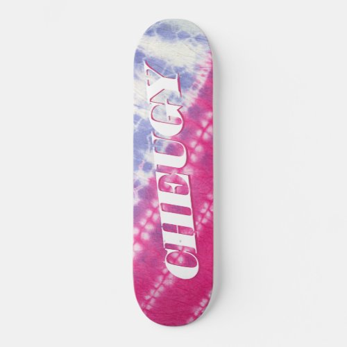 Cheugy Pink Blue Tie Dye Skateboard