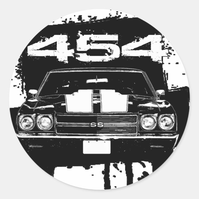 Chevelle 454 classic round sticker (Front)