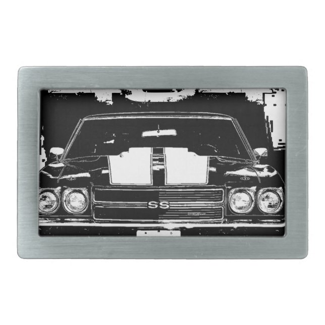 Chevelle 454 rectangular belt buckle (Front)