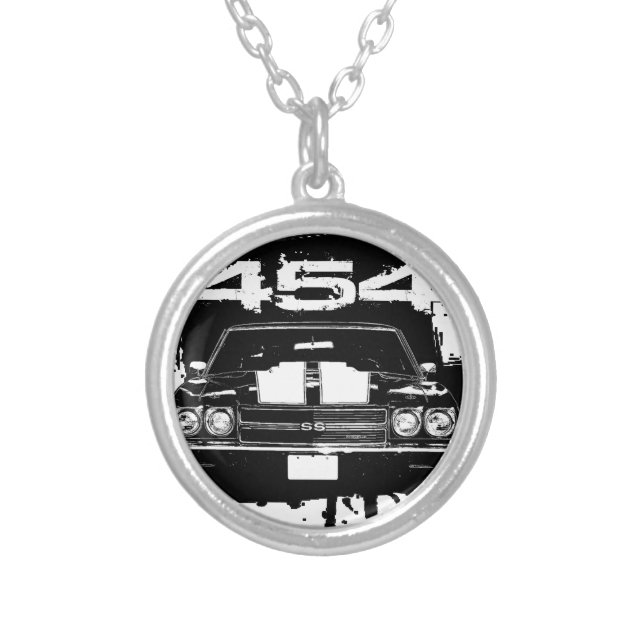 Chevelle 454 silver plated necklace (Front)