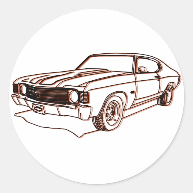 Chevelle Classic Round Sticker (Front)
