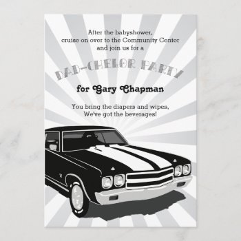 Chevelle Dad-chelor Party Invitation by goskell at Zazzle
