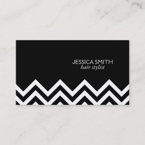 Cheveron Pattern black background Business Card