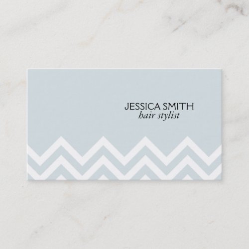 Cheveron Pattern light gray blue background Business Card