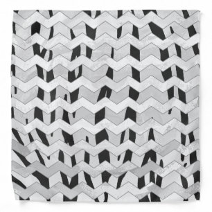 Cheveron Tiger Black and White Print Bandana