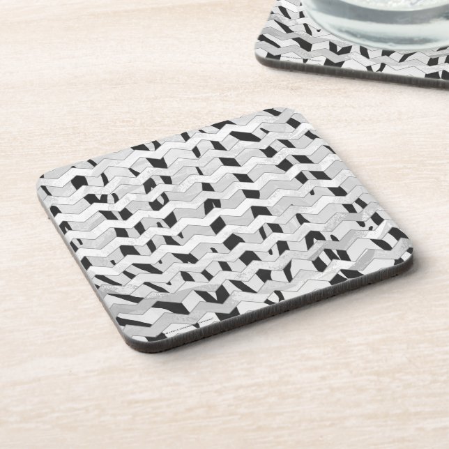 Cheveron Tiger Black and White Print Beverage Coaster (Left Side)