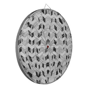 Cheveron Tiger Black and White Print Dart Board
