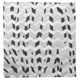 Cheveron Tiger Black and White Print Napkin