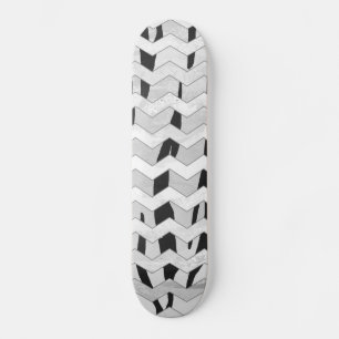 Cheveron Tiger Black and White Print Skateboard Deck