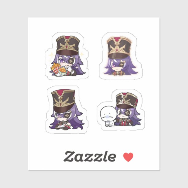 Chevreuse Genshin Impact 4 Pack Sticker Sheet (Sheet)