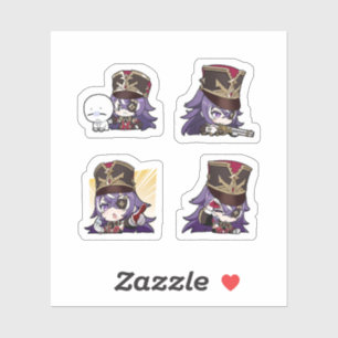 Chevreuse Genshin Impact 4 Pack Sticker Sheet