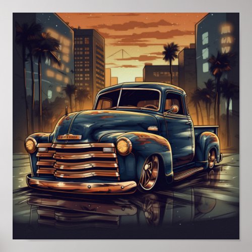 Chevrolet 3100 Lowrider Bomb Chevy Truck Lowriders Poster