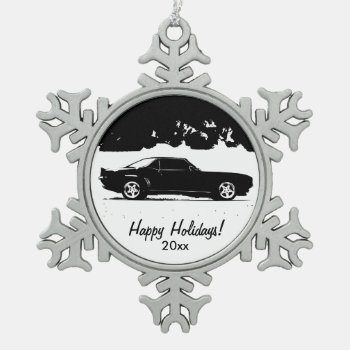 Chevrolet Camaro Rolling Shot Snowflake Pewter Christmas Ornament by AV_Designs at Zazzle