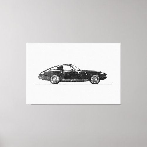 Chevrolet Corvette Sting Ray Coupe 1963 Black  Canvas Print