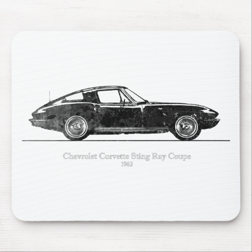 Chevrolet Corvette Sting Ray Coupe 1963 Black  Mouse Pad