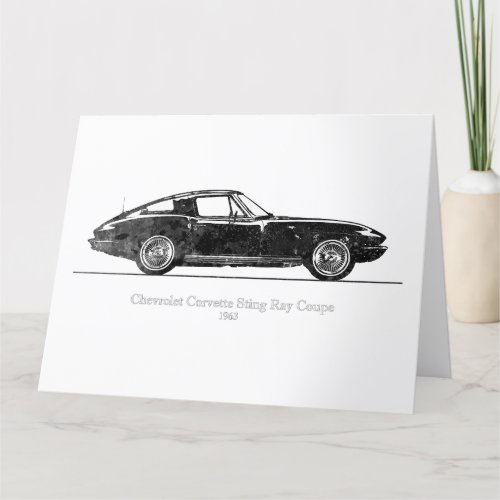 Chevrolet Corvette Sting Ray Coupe 1963 Black  Thank You Card