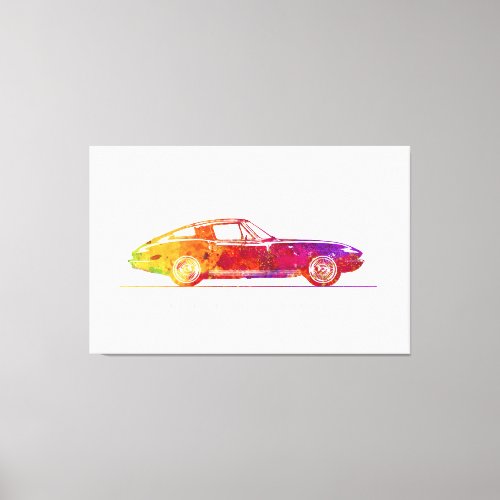 Chevrolet Corvette Sting Ray Coupe 1963 Watercolor Canvas Print