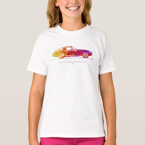 Chevrolet Corvette Sting Ray Coupe 1963 Watercolor T_Shirt