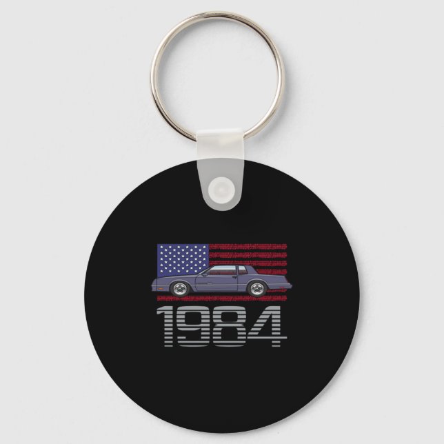 Chevrolet Monte Carlo Blue 1984  Keychain (Front)