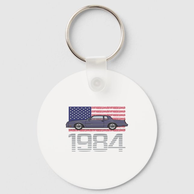 Chevrolet Monte Carlo Blue 1984  Keychain (Front)