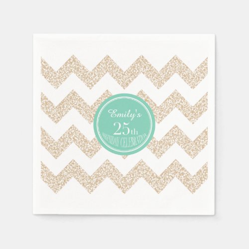 Chevron 25th Birthday Party P Napkin Choose Color