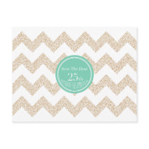 Chevron 25th Birthday Save the Date Choose Color