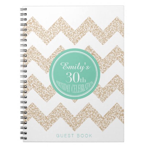 Chevron 30th Birthday Party Choose Color GuestBook Notebook