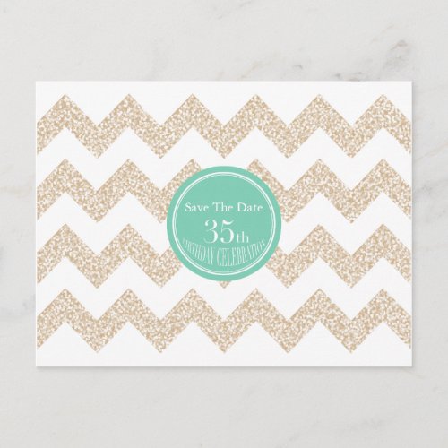 Chevron 35th Birthday Save the Date Choose Color Announcement Postcard