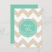 Chevron 40th Birthday Party Choose Color Flat Card (Front/Back)