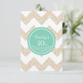 Chevron 40th Birthday Party Choose Color Flat Card (Standing Front)