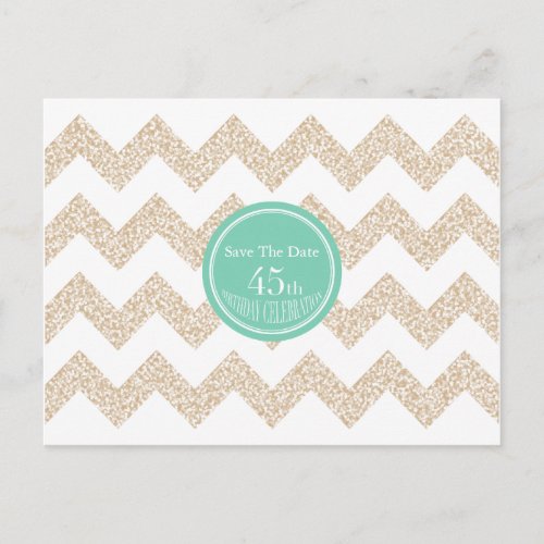 Chevron 45th Birthday Save the Date Choose Color Announcement Postcard