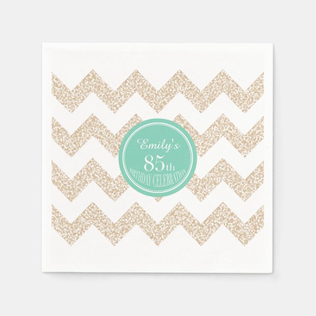Chevron 85th Birthday Party P Napkin Choose Color (Front)