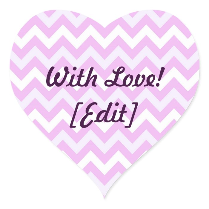 chevron #8   Pink Heart Stickers