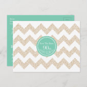 Chevron 90th Birthday Save the Date Choose Color P Announcement Postcard (Front/Back)