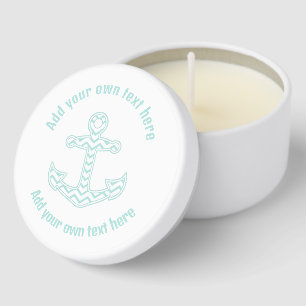 Chevron Anchor Nautical Custom Text Mini Candle Favors