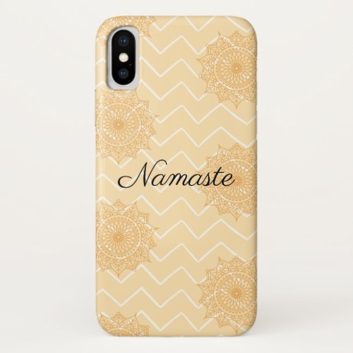 Chevron and Ornate Pattern Namaste iPhone X Case