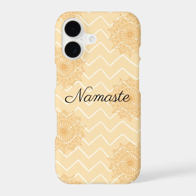 Chevron and Ornate Pattern Namaste Iphone Case (Back)