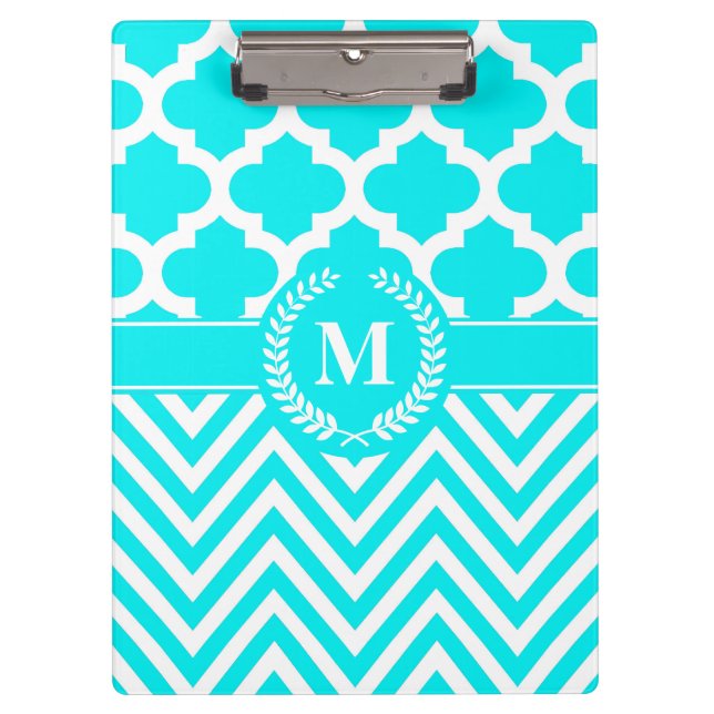 Chevron and Quatrefoil Clipboard (Front)