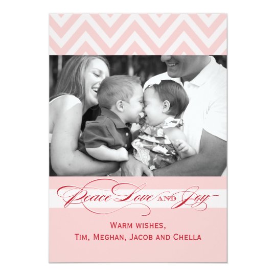 Chevron and Script Holiday Photo Announcement