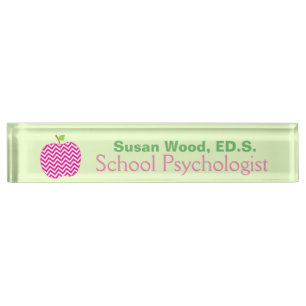 Chevron Apple School Psychologist Name Plate